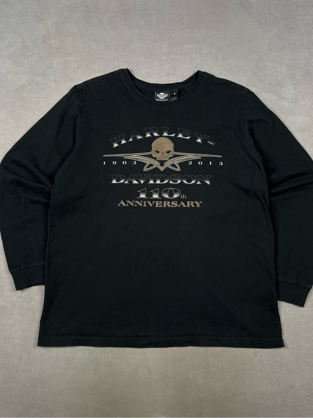 Harley-Davidson Men's Black 110th Anniversary Long Sleeve Tee
